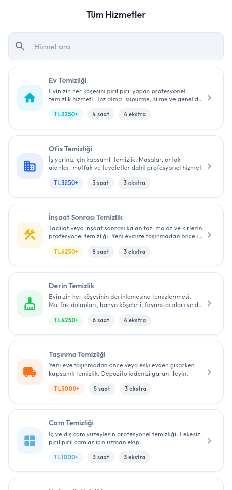 Pırıldio - Hizmet kataloğu