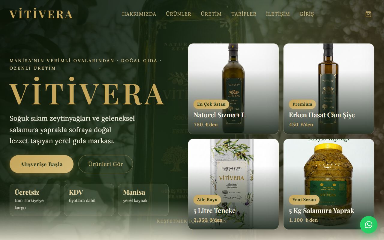 VİTİVERA web sitesi ekran görüntüsü